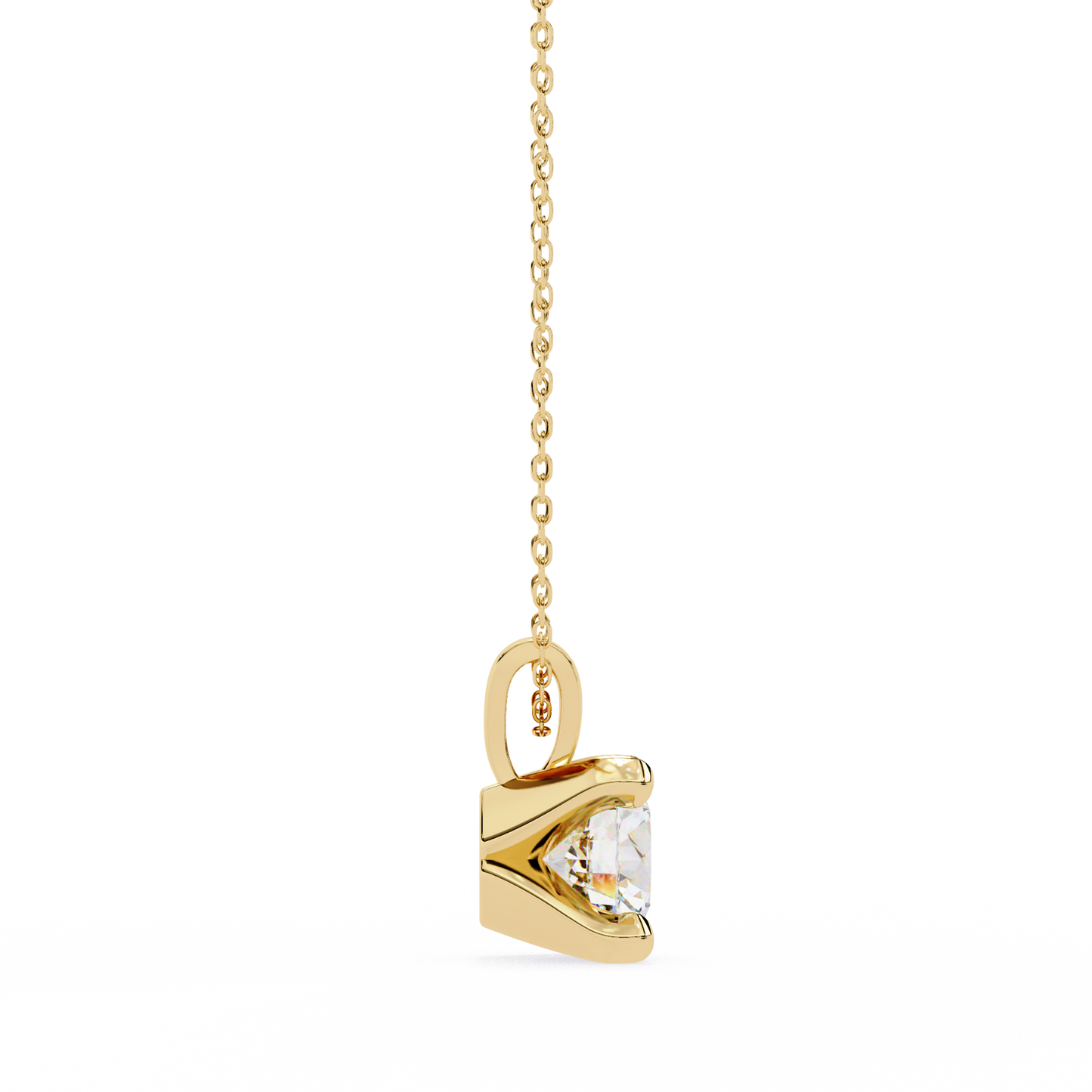 Radiant Drop – Round Lab Diamond Classic Chain Pendant