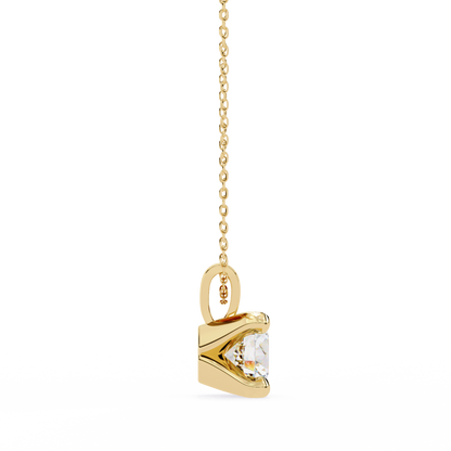 Radiant Drop – Round Lab Diamond Classic Chain Pendant