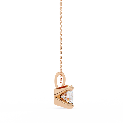 Radiant Drop – Round Lab Diamond Classic Chain Pendant