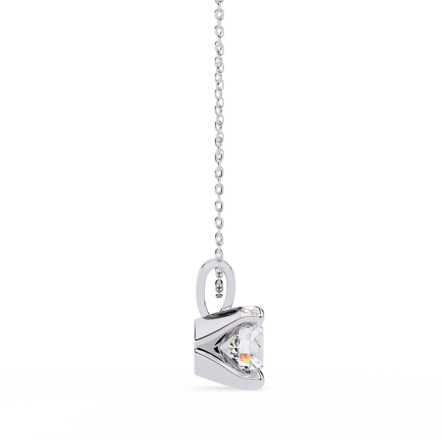 Radiant Drop – Round Lab Diamond Classic Chain Pendant
