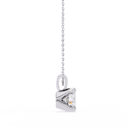 Radiant Drop – Round Lab Diamond Classic Chain Pendant