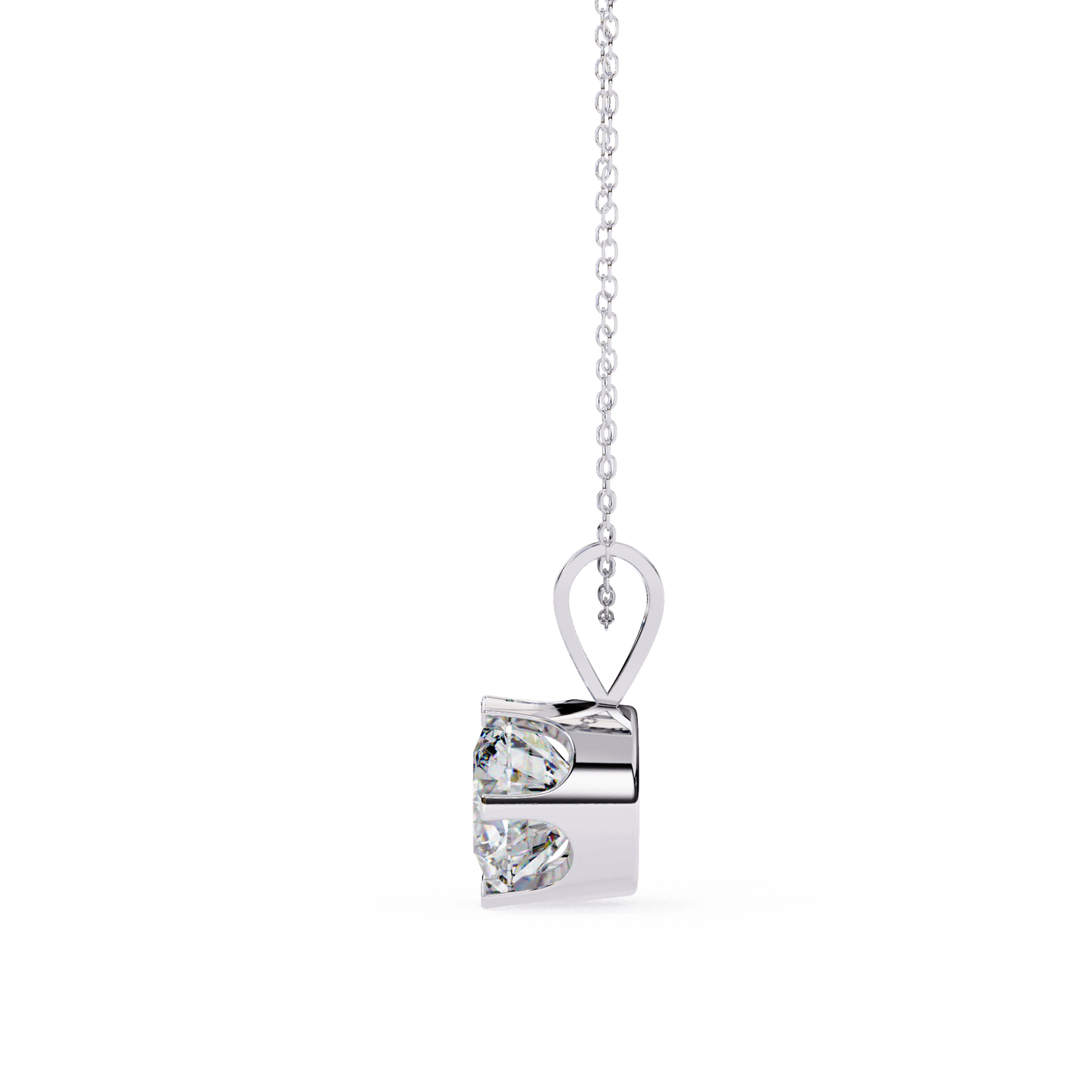 Circle Blaze – Round Lab Diamond Solitaire Chain Pendant