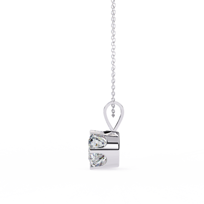 Circle Blaze – Round Lab Diamond Solitaire Chain Pendant