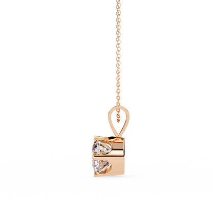 Circle Blaze – Round Lab Diamond Solitaire Chain Pendant