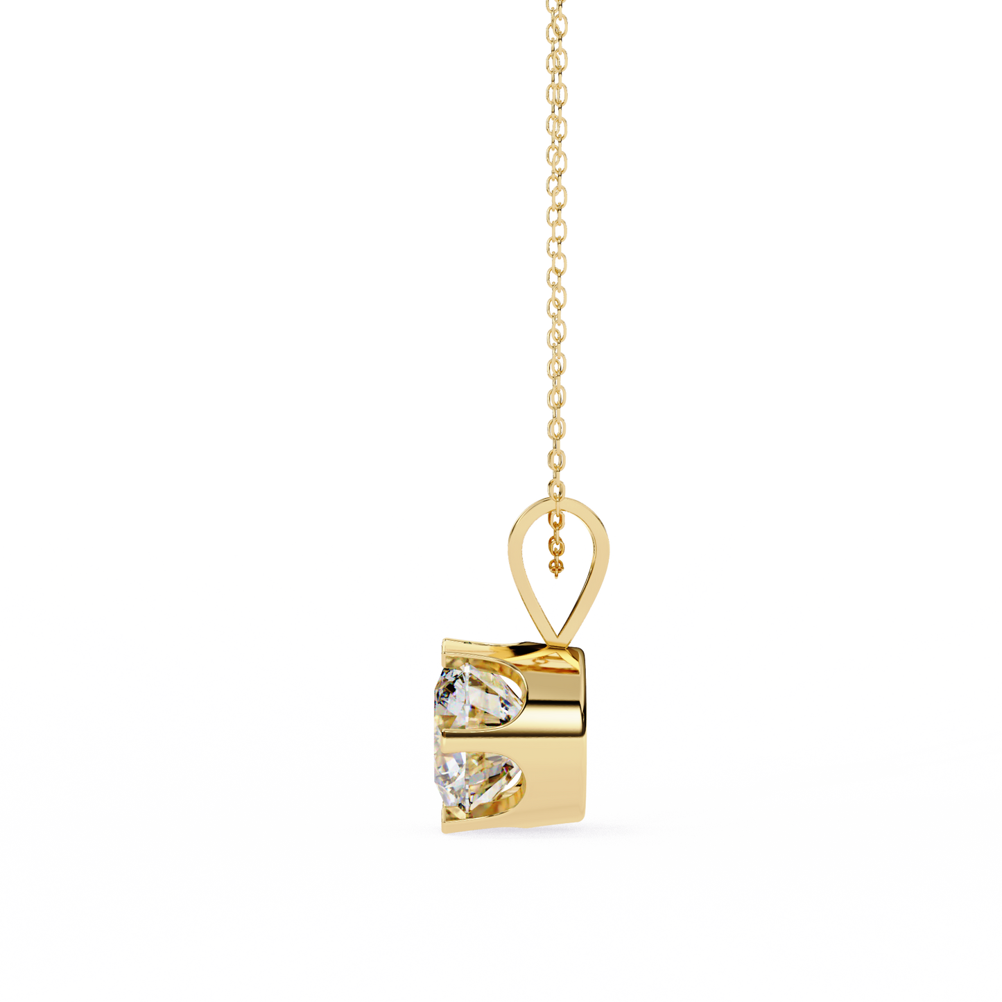 Circle Blaze – Round Lab Diamond Solitaire Chain Pendant