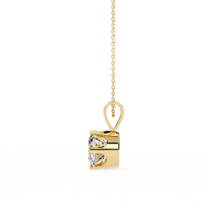 Circle Blaze – Round Lab Diamond Solitaire Chain Pendant