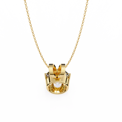 Circle Blaze – Round Lab Diamond Solitaire Chain Pendant