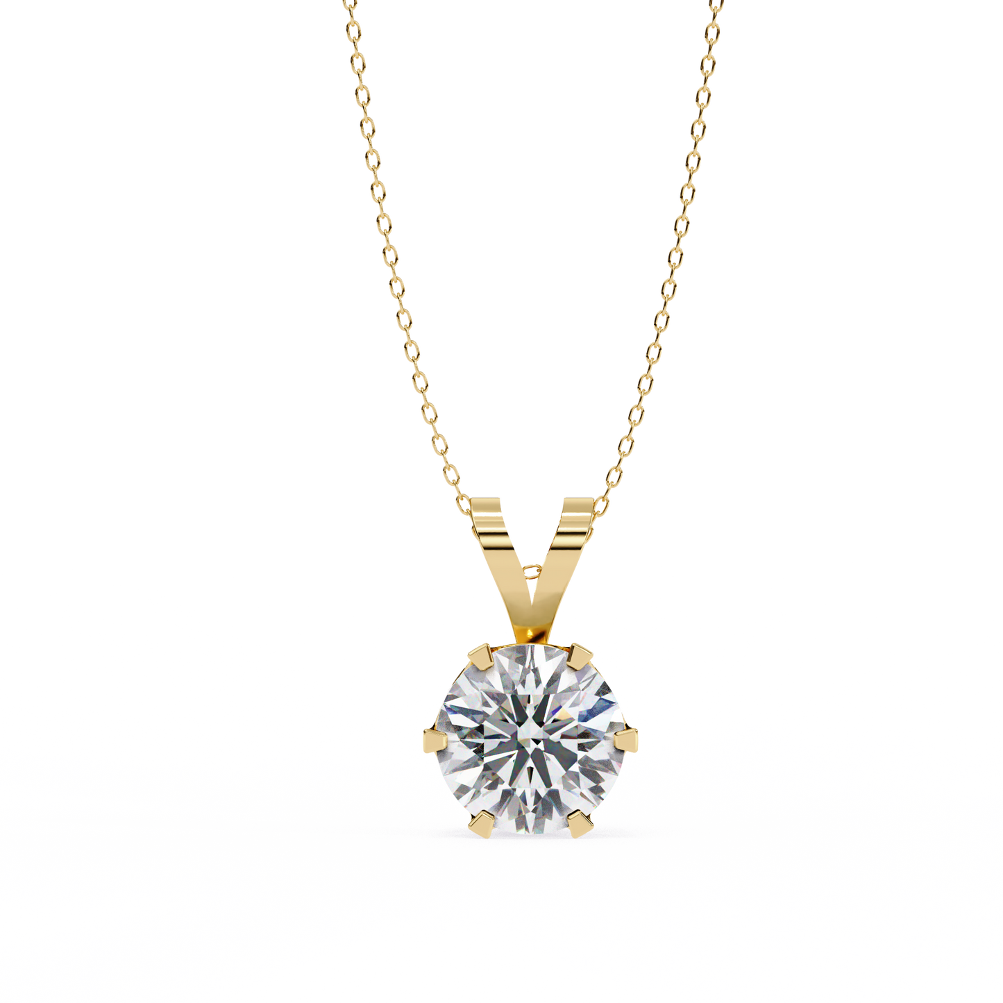 Circle Blaze – Round Lab Diamond Solitaire Chain Pendant