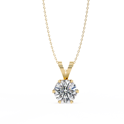Circle Blaze – Round Lab Diamond Solitaire Chain Pendant