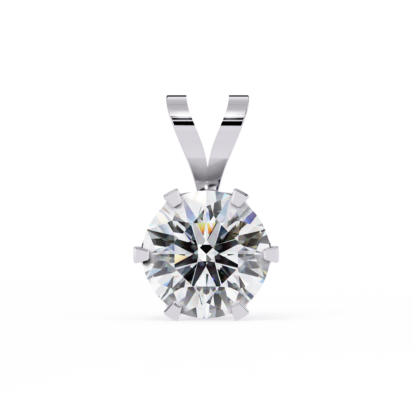 Circle Blaze – Round Lab Diamond Solitaire Chain Pendant