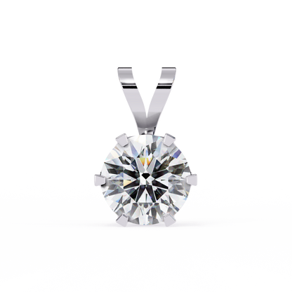 Circle Blaze – Round Lab Diamond Solitaire Chain Pendant