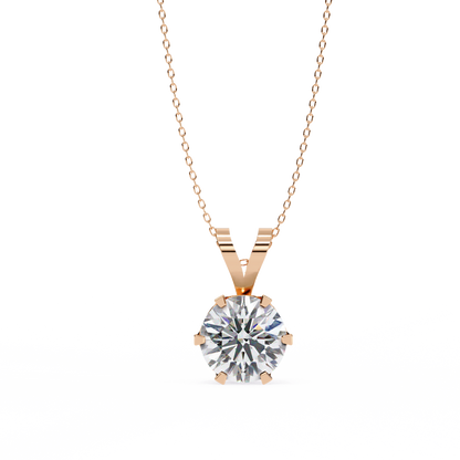 Circle Blaze – Round Lab Diamond Solitaire Chain Pendant