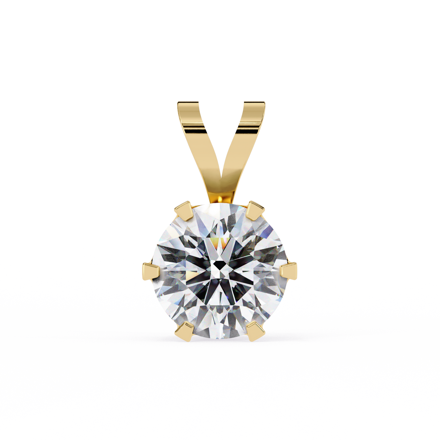 Circle Blaze – Round Lab Diamond Solitaire Chain Pendant