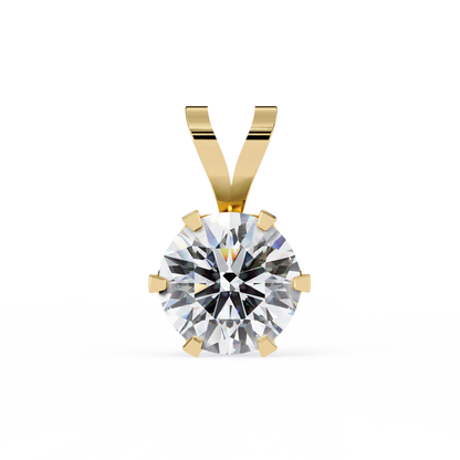 Circle Blaze – Round Lab Diamond Solitaire Chain Pendant