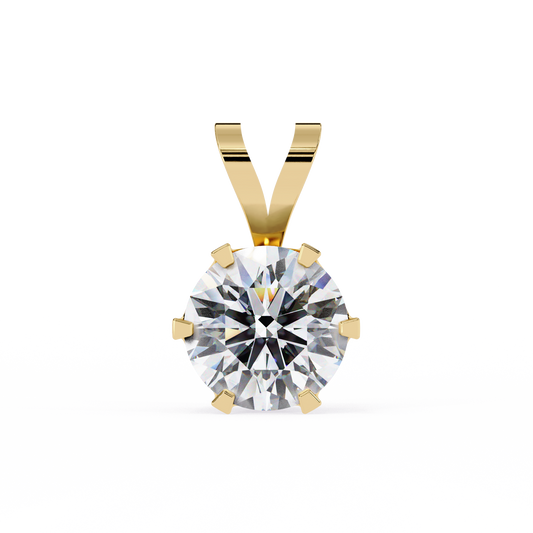 Circle Blaze – Round Diamond Solitaire Chain Pendant