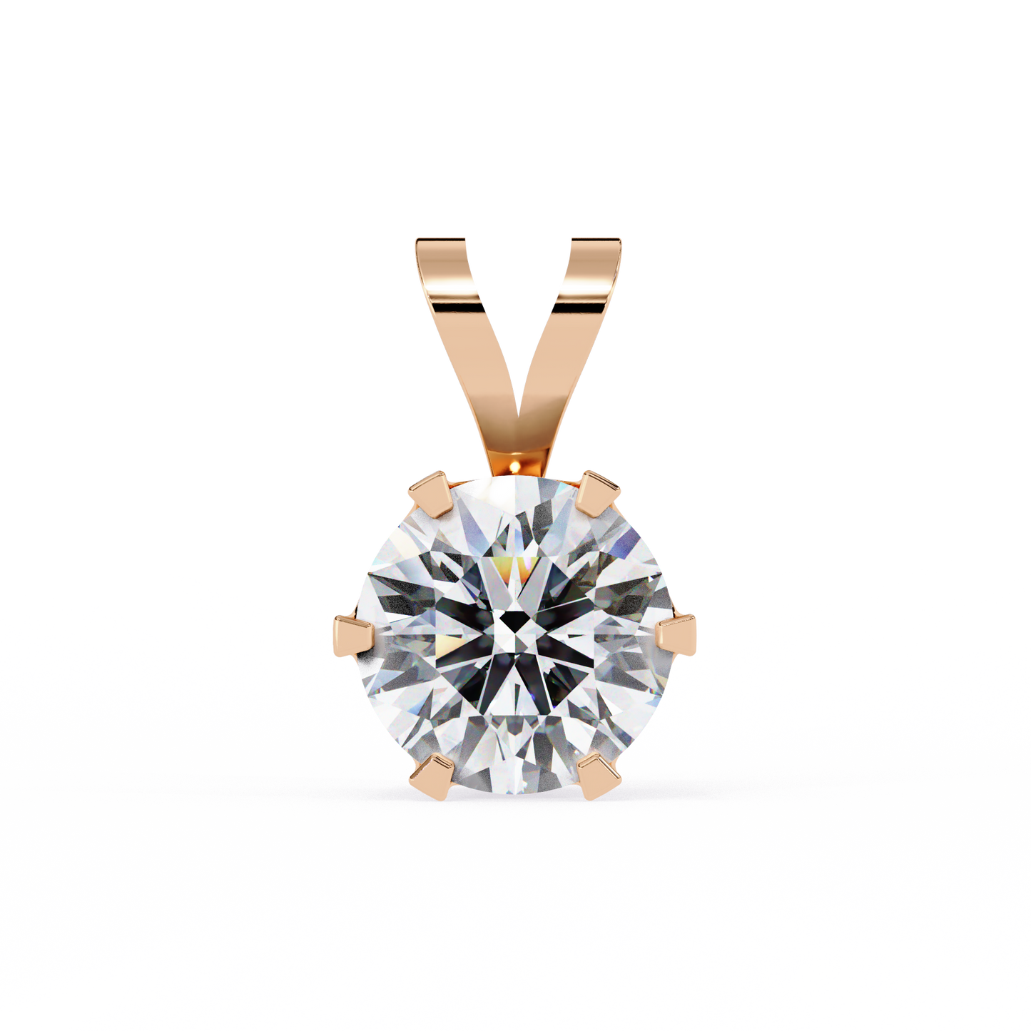 Circle Blaze – Round Lab Diamond Solitaire Chain Pendant