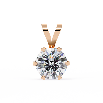 Circle Blaze – Round Lab Diamond Solitaire Chain Pendant
