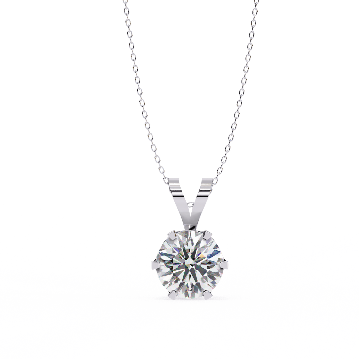 Circle Blaze – Round Lab Diamond Solitaire Chain Pendant
