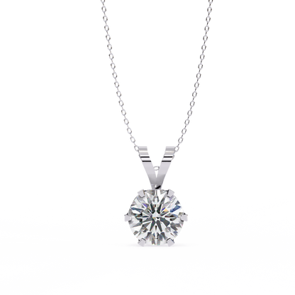 Circle Blaze – Round Lab Diamond Solitaire Chain Pendant