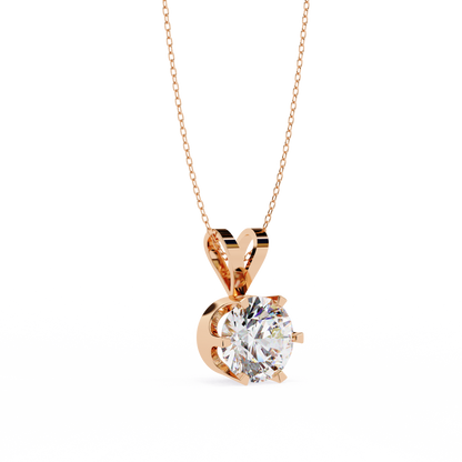 Circle Blaze – Round Lab Diamond Solitaire Chain Pendant