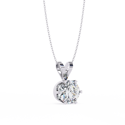 Circle Blaze – Round Lab Diamond Solitaire Chain Pendant