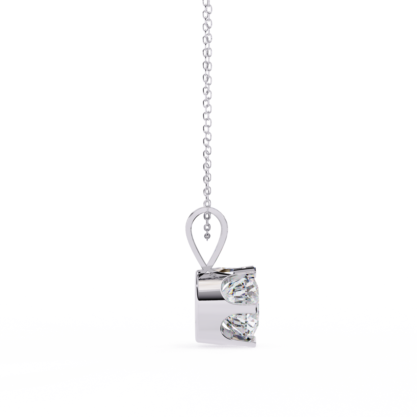 Circle Blaze – Round Lab Diamond Solitaire Chain Pendant