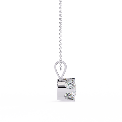 Circle Blaze – Round Lab Diamond Solitaire Chain Pendant
