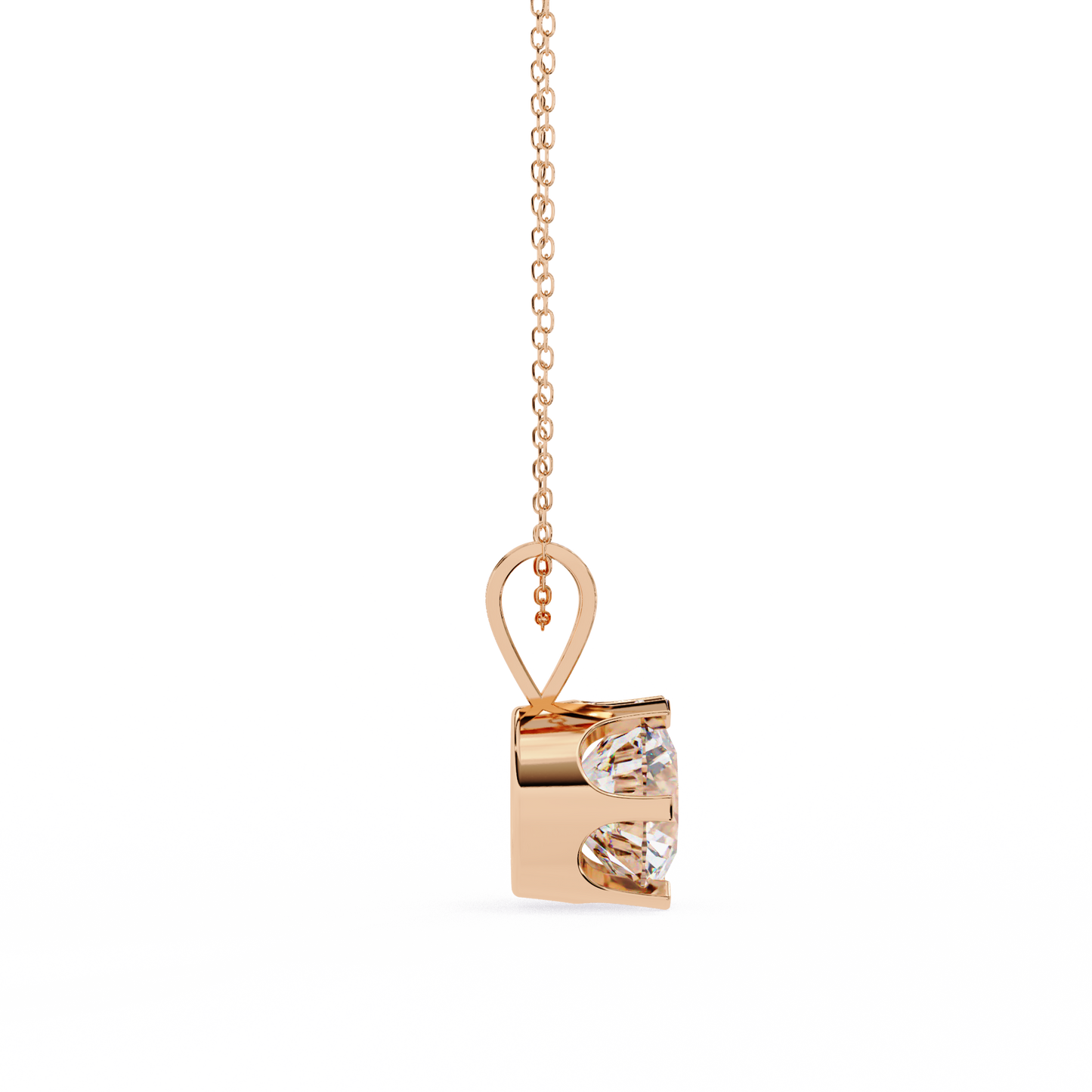 Circle Blaze – Round Lab Diamond Solitaire Chain Pendant