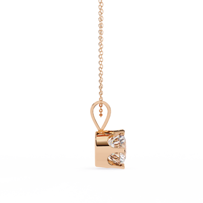 Circle Blaze – Round Lab Diamond Solitaire Chain Pendant