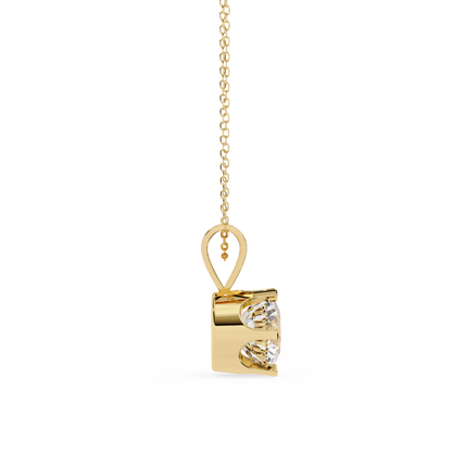 Circle Blaze – Round Lab Diamond Solitaire Chain Pendant