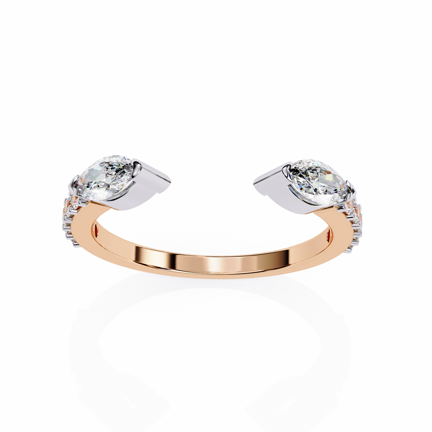 Seraphine Duo – Marquise & Round Lab Diamond Crossover Ring