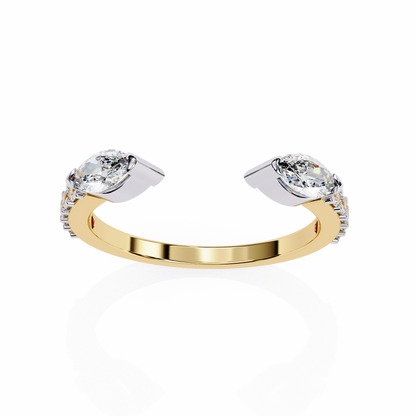 Seraphine Duo – Marquise & Round Lab Diamond Crossover Ring