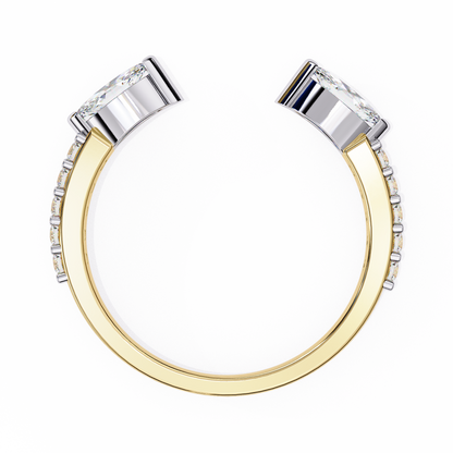Seraphine Duo – Marquise & Round Lab Diamond Crossover Ring