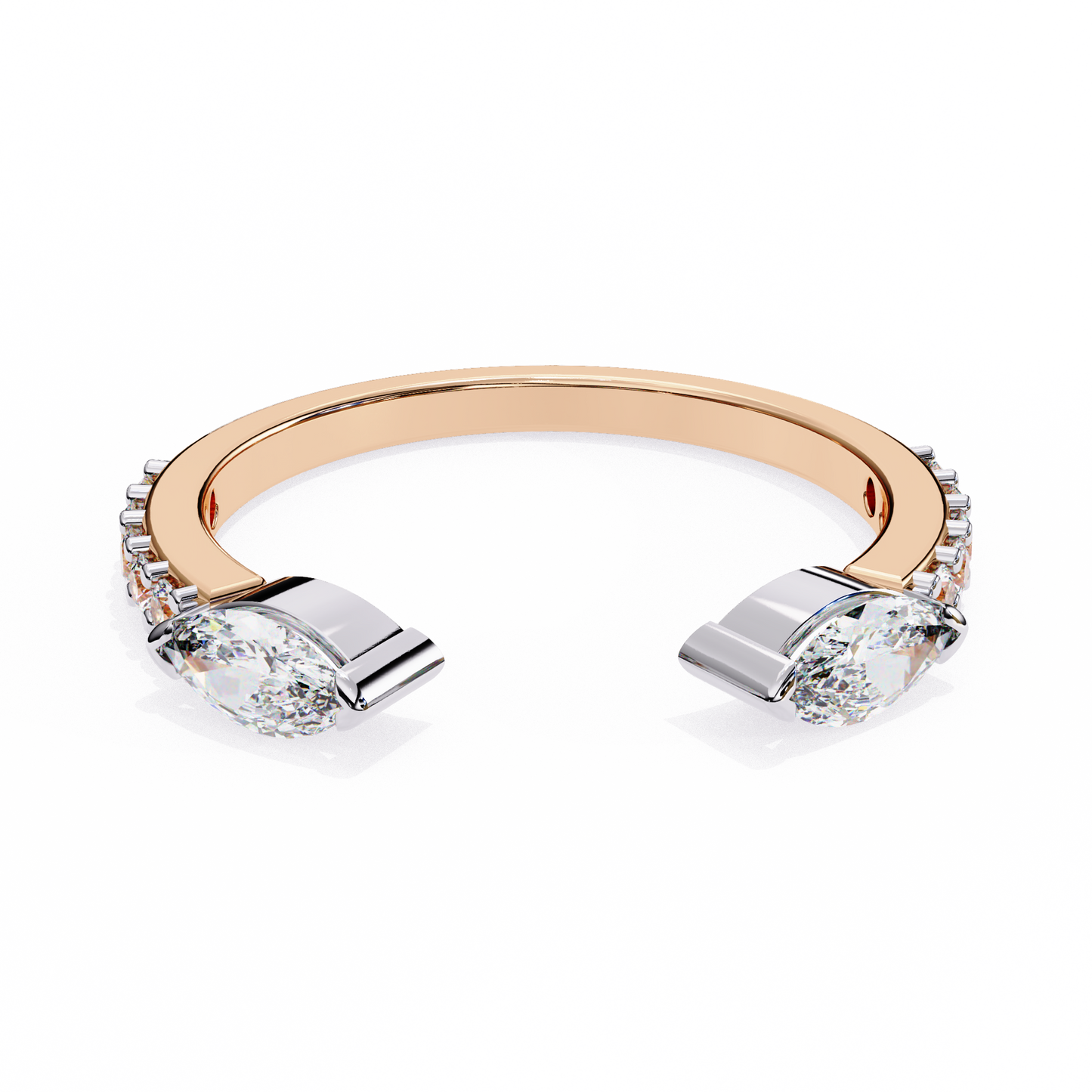 Seraphine Duo – Marquise & Round Lab Diamond Crossover Ring
