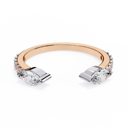 Seraphine Duo – Marquise & Round Lab Diamond Crossover Ring