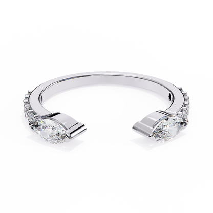 Seraphine Duo – Marquise & Round Lab Diamond Crossover Ring