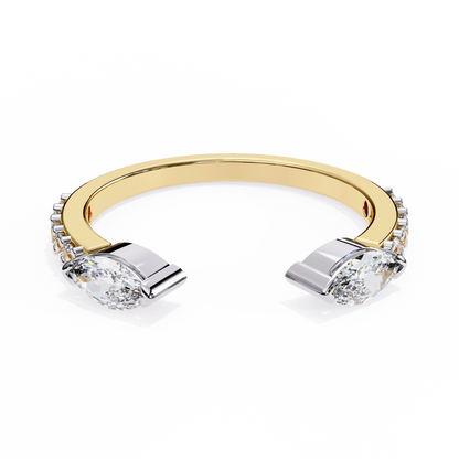 Seraphine Duo – Marquise & Round Lab Diamond Crossover Ring