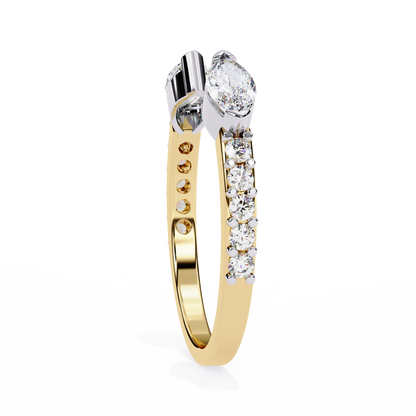 Seraphine Duo – Marquise & Round Lab Diamond Crossover Ring