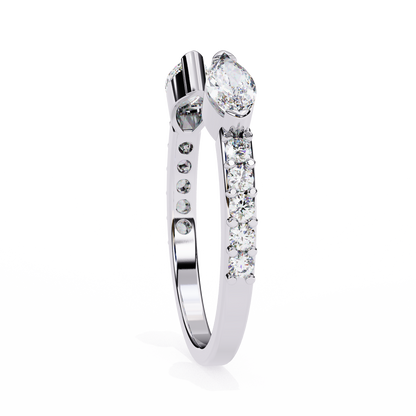 Seraphine Duo – Marquise & Round Lab Diamond Crossover Ring