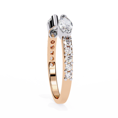 Seraphine Duo – Marquise & Round Lab Diamond Crossover Ring