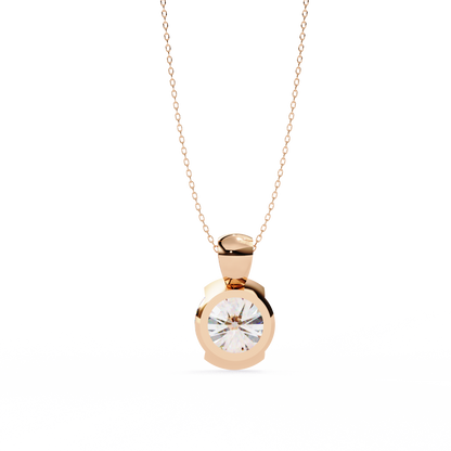 Beacon Gleam – Round Diamond Elevated Chain Pendant