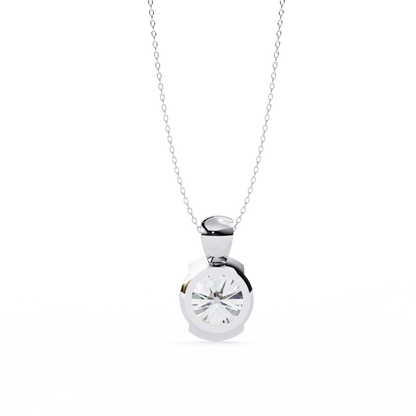Beacon Gleam – Round Diamond Elevated Chain Pendant