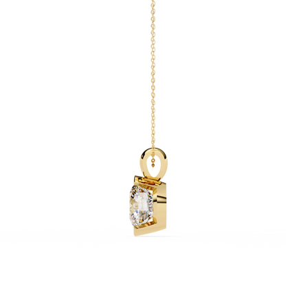 Beacon Gleam – Round Diamond Elevated Chain Pendant