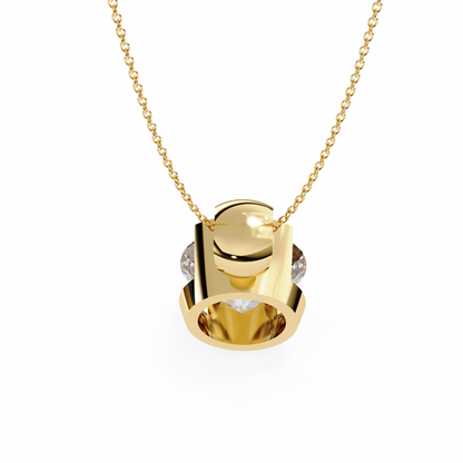 Beacon Gleam – Round Diamond Elevated Chain Pendant
