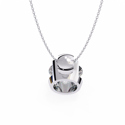 Beacon Gleam – Round Diamond Elevated Chain Pendant