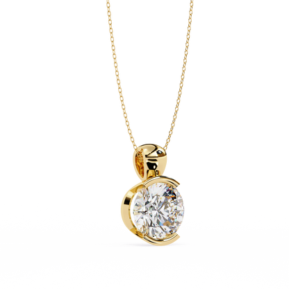 Beacon Gleam – Round Diamond Elevated Chain Pendant