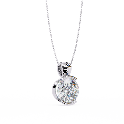 Beacon Gleam – Round Diamond Elevated Chain Pendant