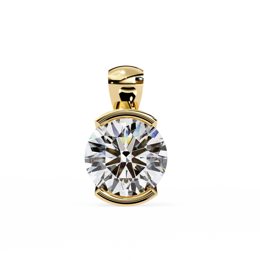 Beacon Gleam – Round Diamond Elevated Chain Pendant