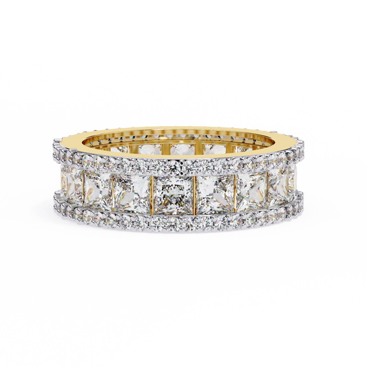 Crownline Spark – Princess & Round Lab Diamond Cluster Band