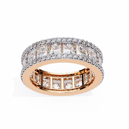 Crownline Spark – Princess & Round Lab Diamond Cluster Band